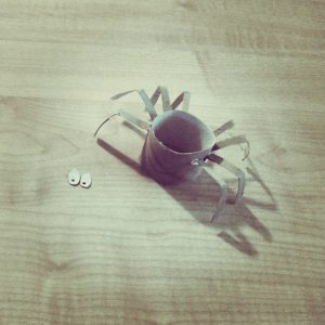 DIY Spinne aus Klopapierrolle