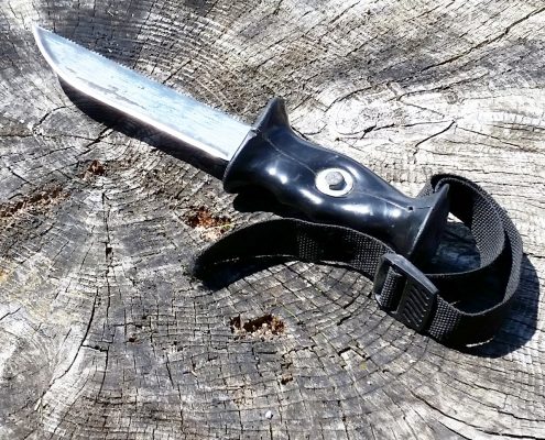 Upcycling Messer aus Sägeblatt und Skistock