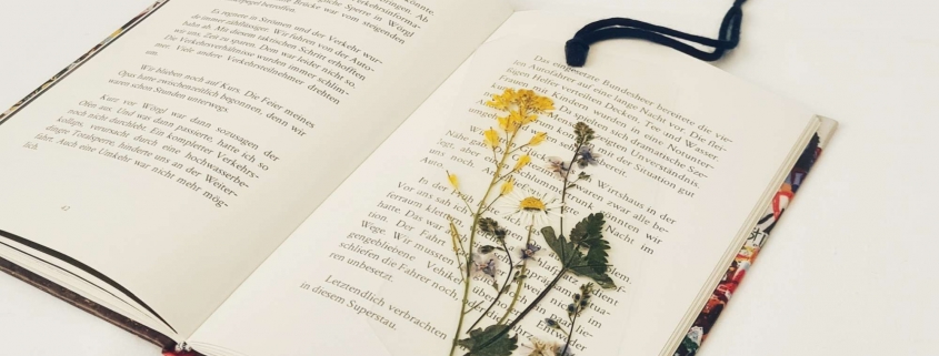 Lesezeichen mit Wiesenblumen - DIY