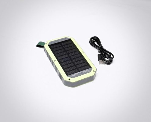 RealPower Solar-Powerbank mit LED-Lampe