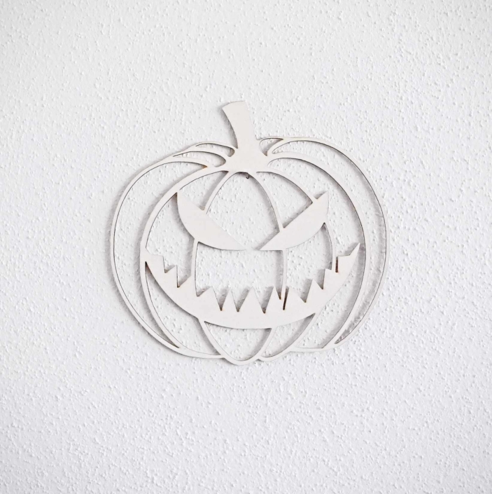 Halloween Kürbis Schneidebrett Aus Holz - 33x30,5cm Mit Griff