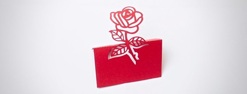 Pop-up Rose aus Papier
