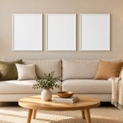 Bilder über dem Sofa anordnen